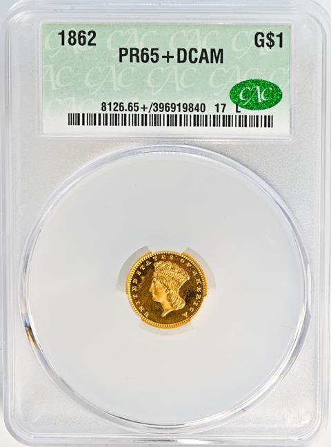 Picture of 1862 GOLD G$1 PR65 DCAM