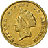 Picture of 1855-C GOLD G$1, TYPE 2 AU58 