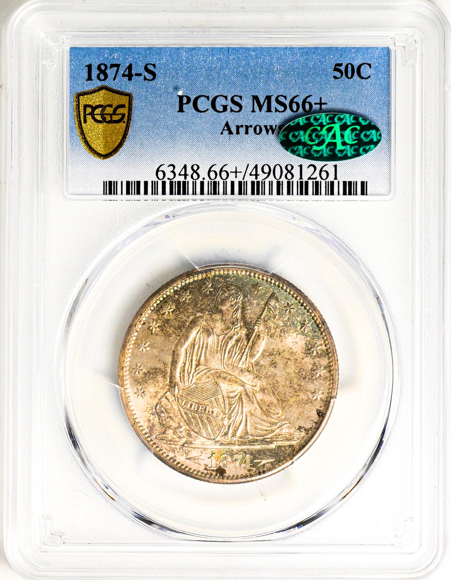 Picture of 1874-S LIBERTY SEATED 50C MS66+