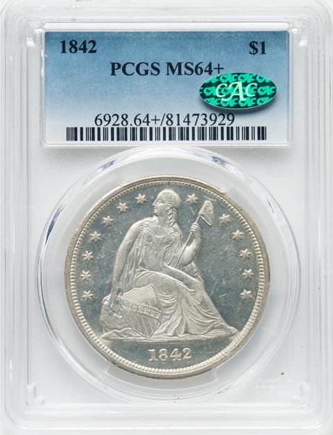 Picture of 1842 LIBERTY SEATED S$1 MS64+