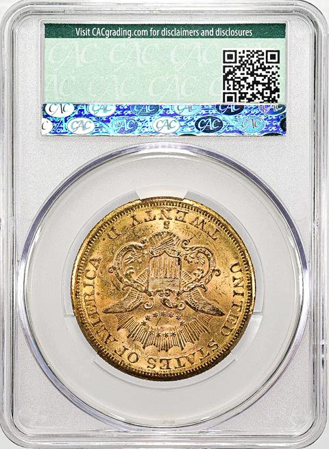 Picture of 1859-S LIBERTY HEAD $20 MS61