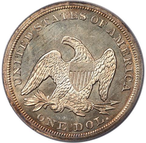 1847 LIBERTY SEATED S$1 MS65