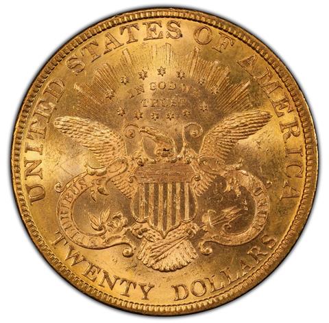 1880 LIBERTY HEAD $20 MS63