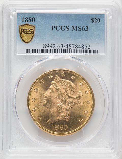 Picture of 1880 LIBERTY HEAD $20 MS63