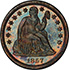 Picture of 1857 LIBERTY SEATED 10C PR67 