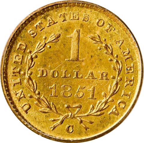 Picture of 1851-C GOLD G$1 MS65+