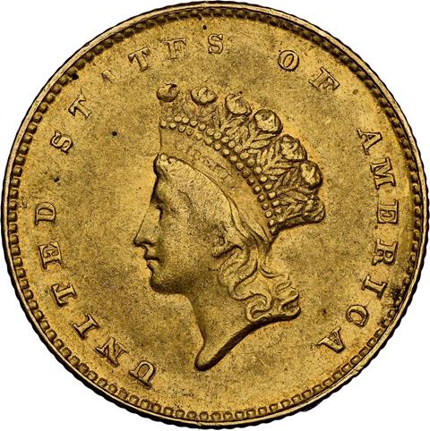 Picture of 1855-D GOLD G$1 MS55