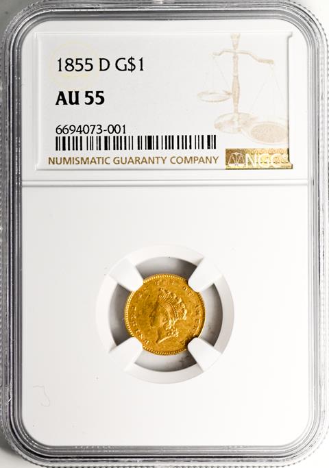 Picture of 1855-D GOLD G$1 MS55