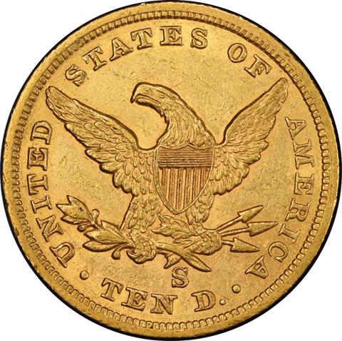 Picture of 1859-S LIBERTY HEAD $10 MS55