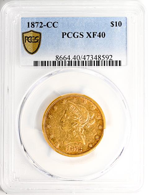 Picture of 1872-CC LIBERTY HEAD $10 MS40