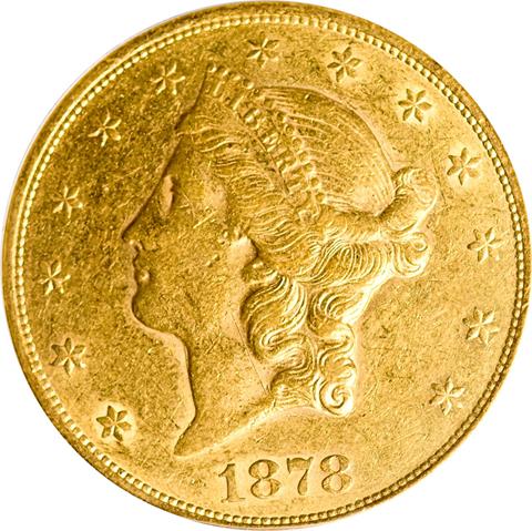 Picture of 1878-CC LIBERTY HEAD $20 MS53