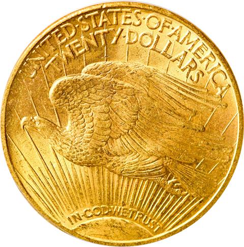 1913-S ST. GAUDENS $20 MS65