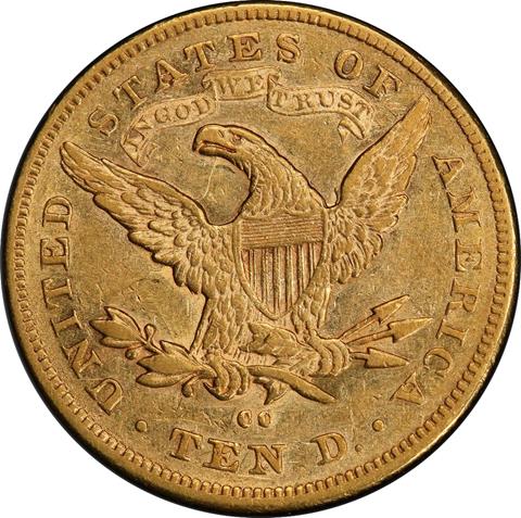 1878-CC LIBERTY HEAD $10 MS53