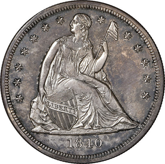 Picture of 1840 LIBERTY SEATED S$1, NO MOTTO PR65 