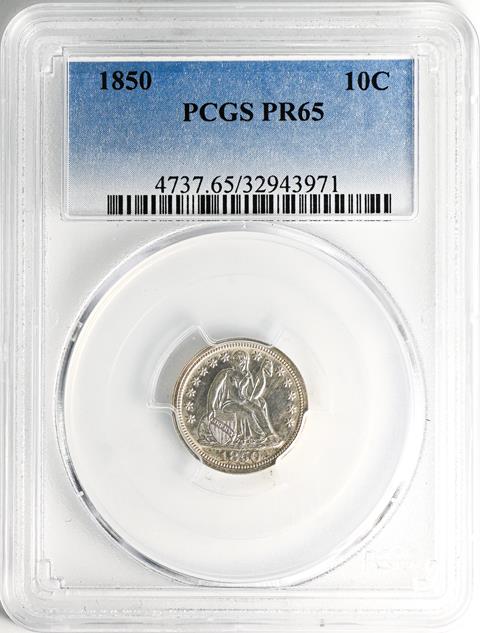 Picture of 1850 LIBERTY SEATED 10C PR65 