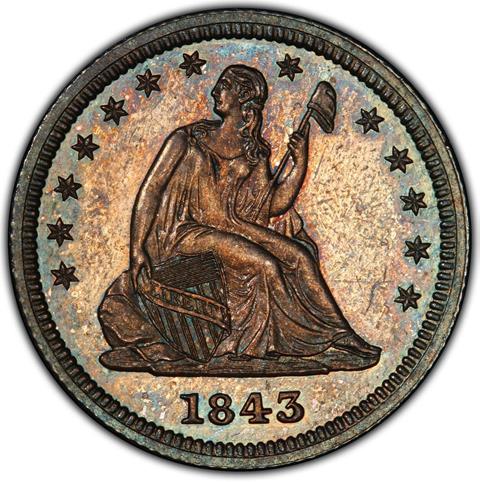 Picture of 1843 LIBERTY SEATED 25C PR64 