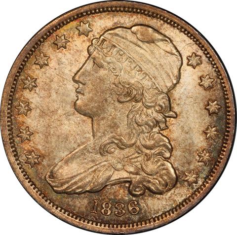 Picture of 1836 CAPPED BUST 25C MS65