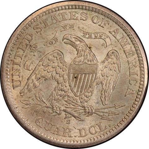 Picture of 1872-S LIBERTY SEATED 25C MS64