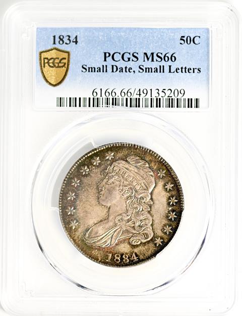 Picture of 1834 CAPPED BUST 50C MS66