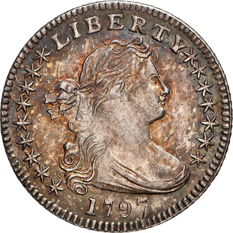 Picture of 1797 DRAPED BUST H10C, 16 STARS MS65 