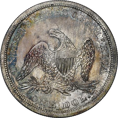 Picture of 1842 LIBERTY SEATED S$1, NO MOTTO PR65 