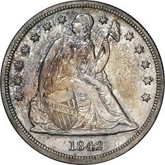 Picture of 1842 LIBERTY SEATED S$1, NO MOTTO PR65 