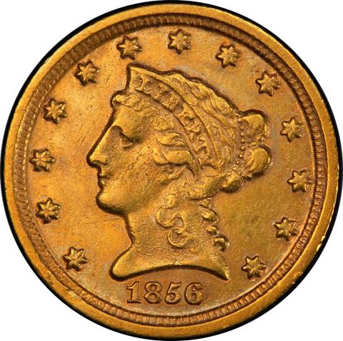 1856-D LIBERTY HEAD $2.5 MS53