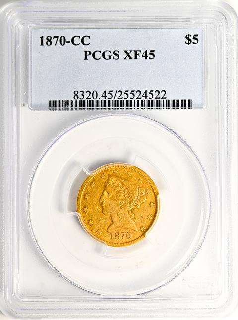 Picture of 1870-CC LIBERTY $5 MS45