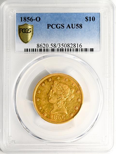 Picture of 1856-O LIBERTY HEAD $10 MS58