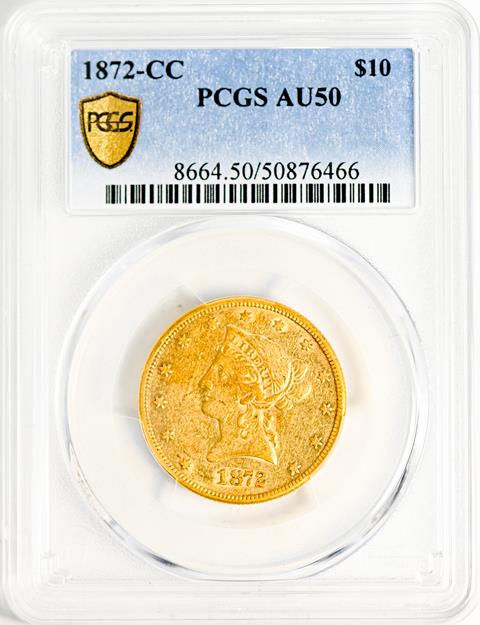 Picture of 1872-CC LIBERTY HEAD $10 MS50