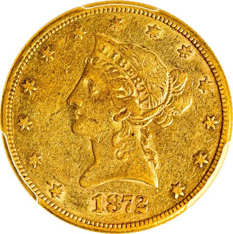 Picture of 1872-CC LIBERTY HEAD $10 MS50