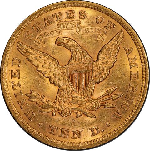 Picture of 1878-S LIBERTY HEAD $10 MS61