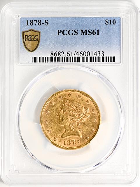 Picture of 1878-S LIBERTY HEAD $10 MS61