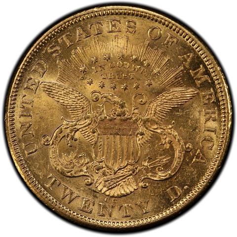 Picture of 1874-CC LIBERTY HEAD $20 MS61