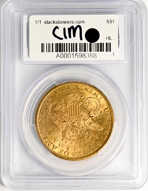 Picture of 1883-CC LIBERTY HEAD $20 MS63