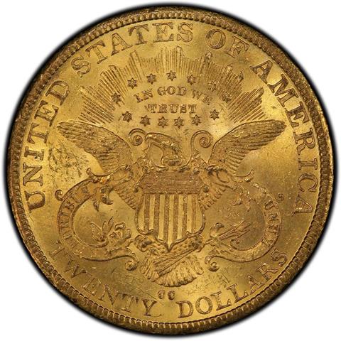 1883-CC LIBERTY HEAD $20 MS63