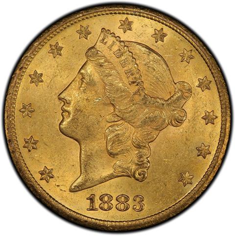 1883-CC LIBERTY HEAD $20 MS63