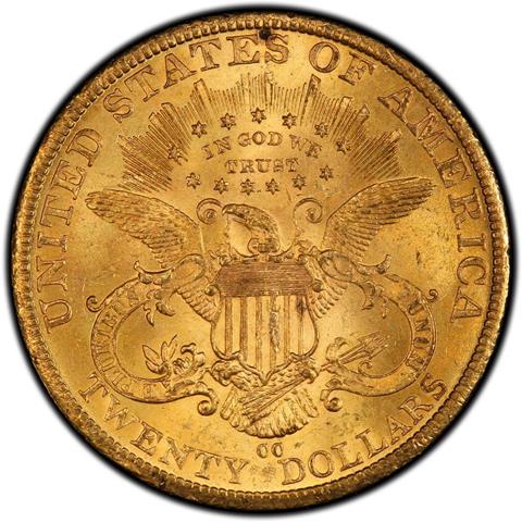 1889-CC LIBERTY HEAD $20 MS63