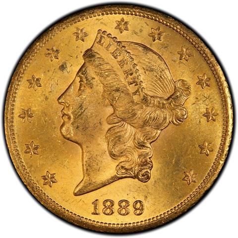 1889-CC LIBERTY HEAD $20 MS63