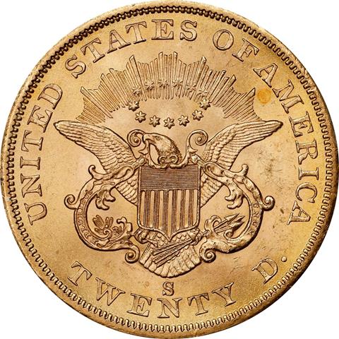 Picture of 1856-S LIBERTY $20 MS64