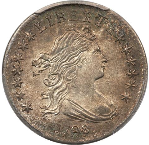 1798 DRAPED BUST 10C MS66