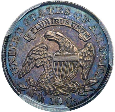 1834 CAPPED BUST 10C PR65