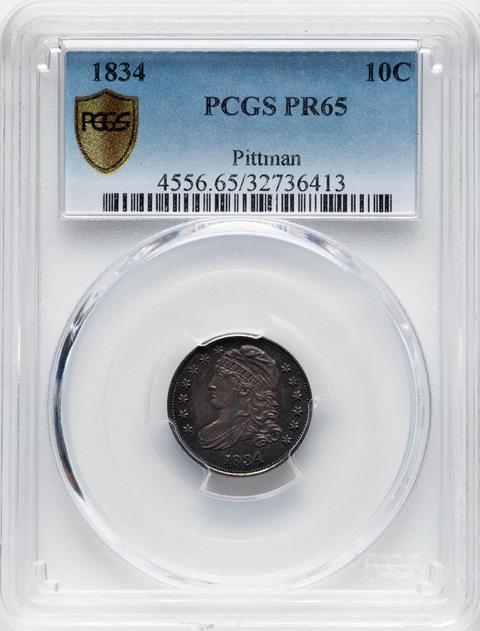 Picture of 1834 CAPPED BUST 10C PR65