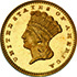 Picture of 1860 GOLD G$1, TYPE 3 PR65 Cameo