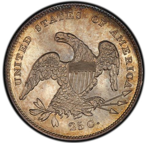 1831 CAPPED BUST 25C MS66