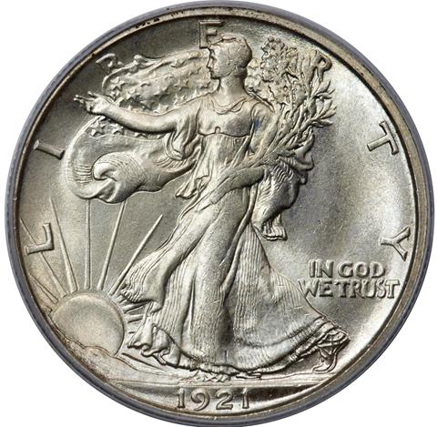 Picture of 1921-S WALKING LIBERTY 50C MS65