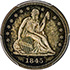 Picture of 1845 LIBERTY SEATED 25C, NO MOTTO PR64+ 