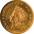 Picture of 1854 GOLD G$1, TYPE 2 MS65 