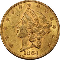 Picture of 1864 LIBERTY HEAD $20 MS61 