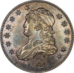 Picture of 1824/2 CAPPED BUST 25C MS62 